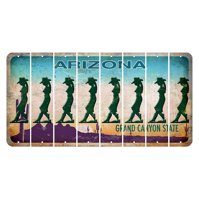 Arizona Desert Scene Cut License Plate Strips (Set of 8)