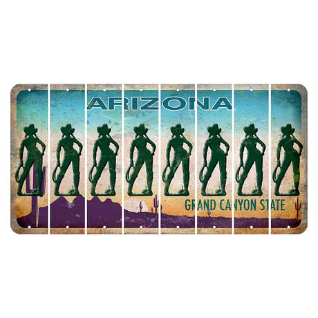 Arizona Desert Scene Cut License Plate Strips (Set of 8)