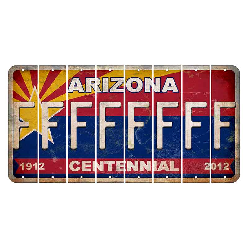 Arizona Centennial Cut License Plate Strips (Set of 8)