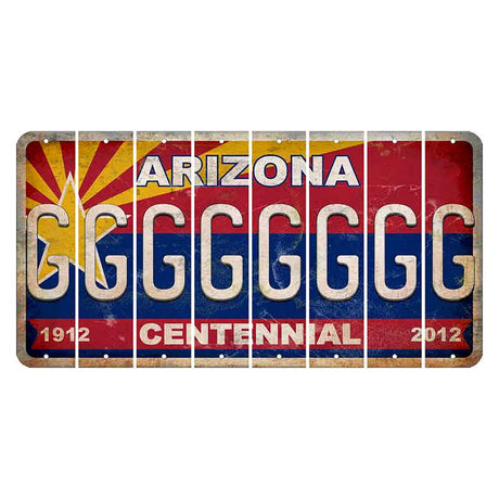 Arizona Centennial Cut License Plate Strips (Set of 8)