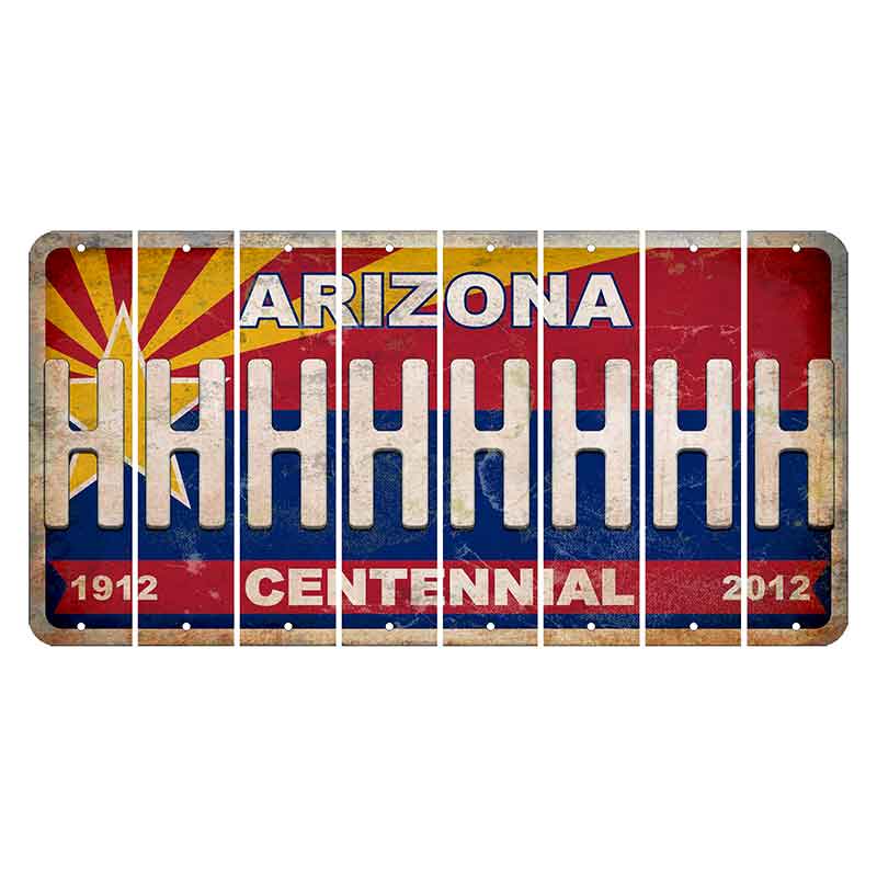 Arizona Centennial Cut License Plate Strips (Set of 8)