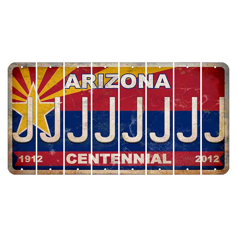 Arizona Centennial Cut License Plate Strips (Set of 8)