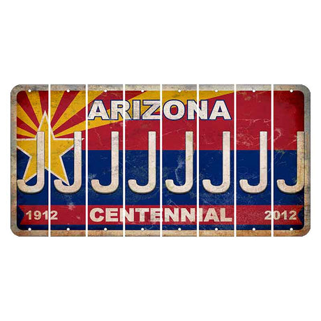 Arizona Centennial Cut License Plate Strips (Set of 8)