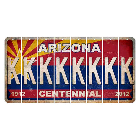 Arizona Centennial Cut License Plate Strips (Set of 8)