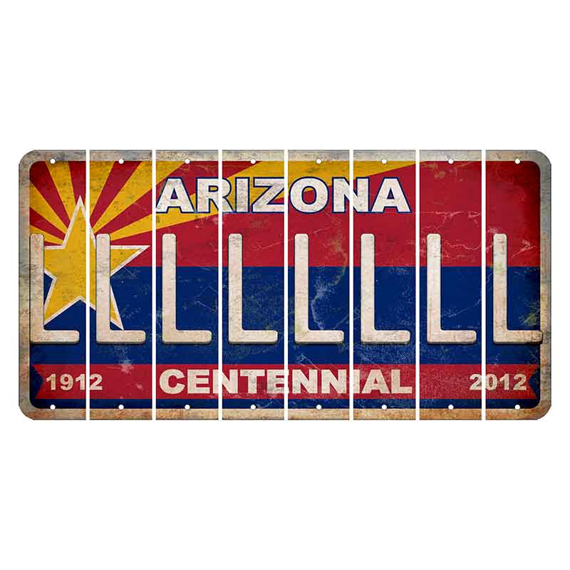 Arizona Centennial Cut License Plate Strips (Set of 8)