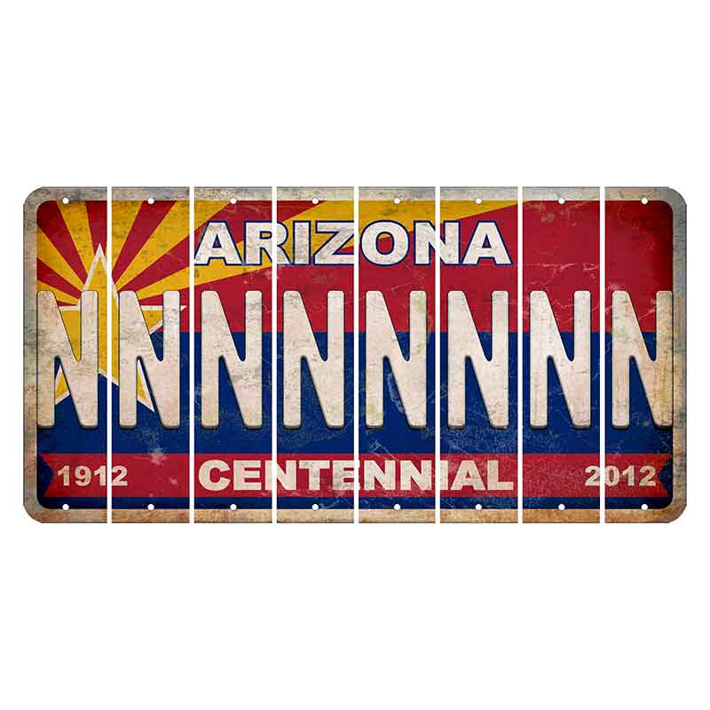 Arizona Centennial Cut License Plate Strips (Set of 8)