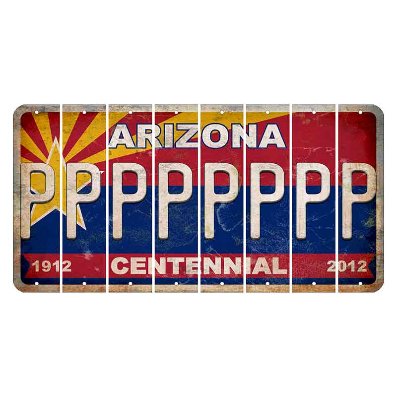 Arizona Centennial Cut License Plate Strips (Set of 8)