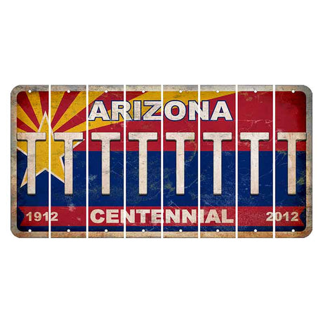 Arizona Centennial Cut License Plate Strips (Set of 8)