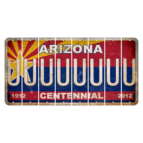 Arizona Centennial Cut License Plate Strips (Set of 8)