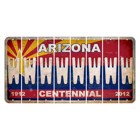 Arizona Centennial Cut License Plate Strips (Set of 8)