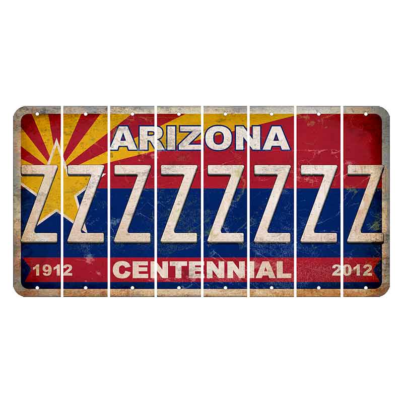 Arizona Centennial Cut License Plate Strips (Set of 8)