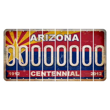 Arizona Centennial Cut License Plate Strips (Set of 8)