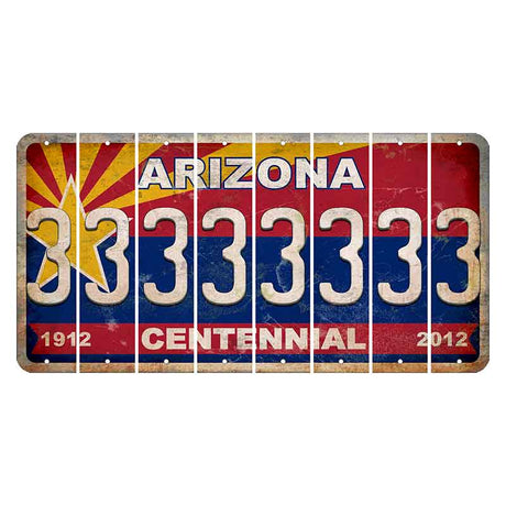 Arizona Centennial Cut License Plate Strips (Set of 8)