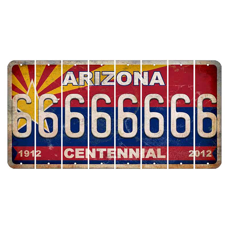 Arizona Centennial Cut License Plate Strips (Set of 8)