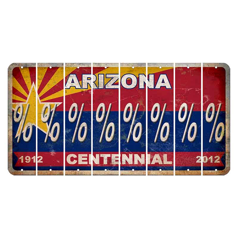 Arizona Centennial Cut License Plate Strips (Set of 8)