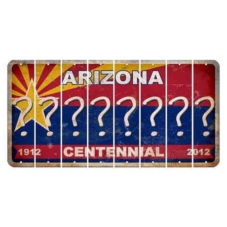 Arizona Centennial Cut License Plate Strips (Set of 8)