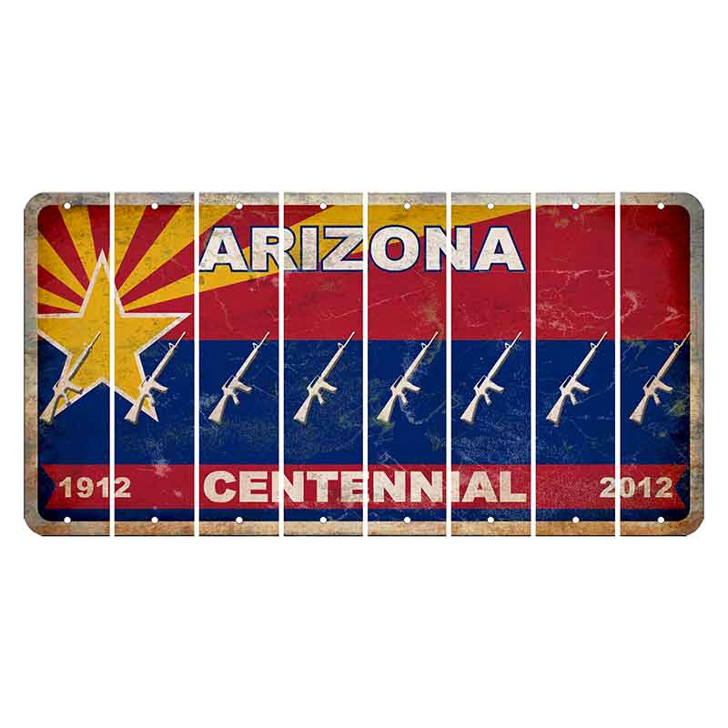 Arizona Centennial Cut License Plate Strips (Set of 8)