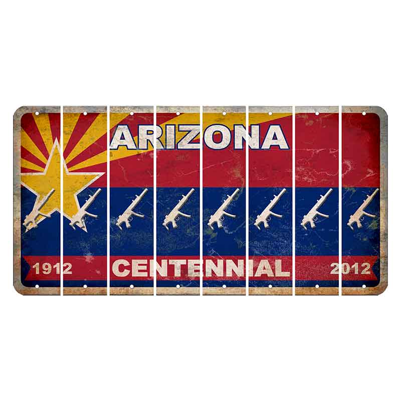 Arizona Centennial Cut License Plate Strips (Set of 8)