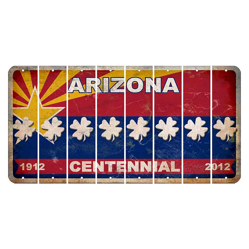 Arizona Centennial Cut License Plate Strips (Set of 8) Shamrock