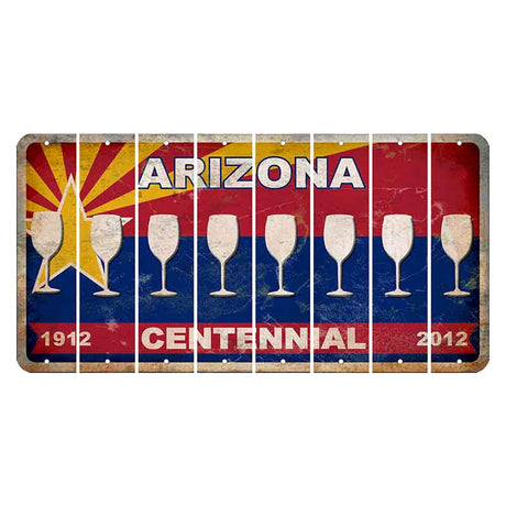 Arizona Centennial Cut License Plate Strips (Set of 8)