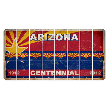 Arizona Centennial Cut License Plate Strips (Set of 8)