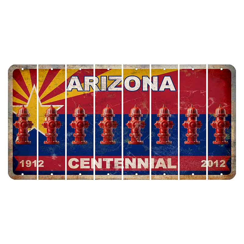 Arizona Centennial Cut License Plate Strips (Set of 8)