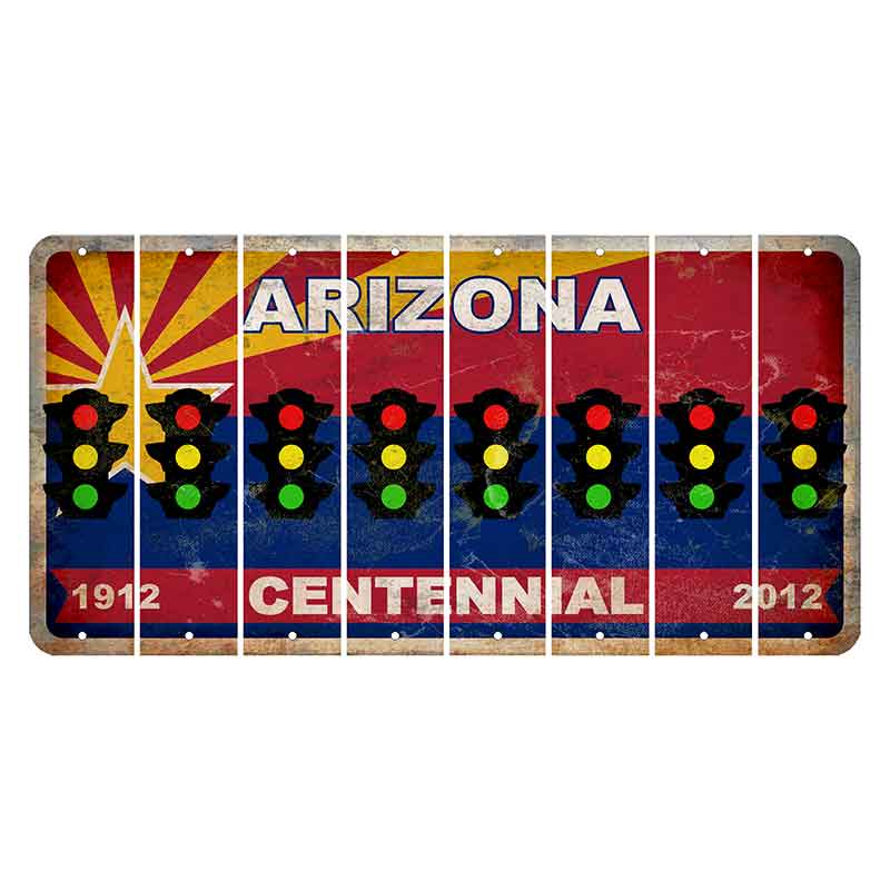 Arizona Centennial Cut License Plate Strips (Set of 8)