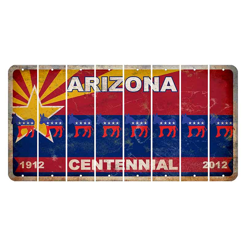 Arizona Centennial Cut License Plate Strips (Set of 8)