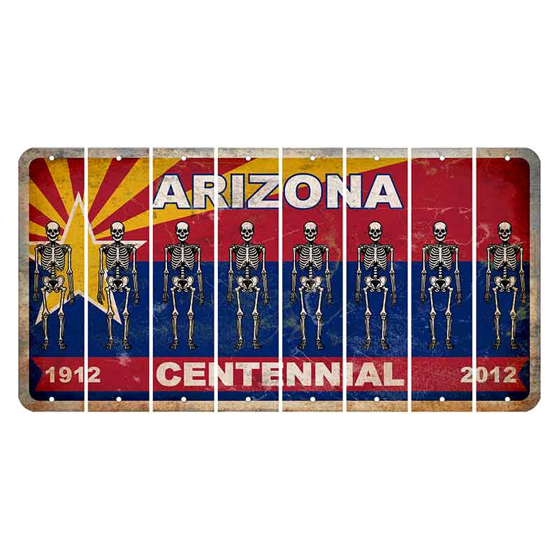 Arizona Centennial Cut License Plate Strips (Set of 8)