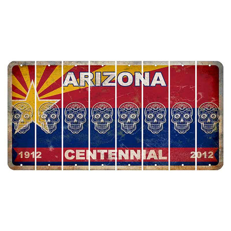 Arizona Centennial Cut License Plate Strips (Set of 8)