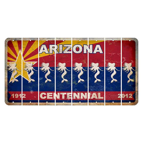 Arizona Centennial Cut License Plate Strips (Set of 8)