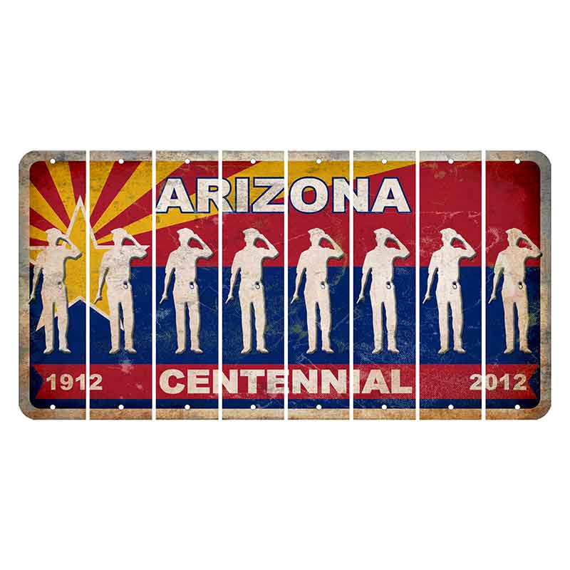 Arizona Centennial Cut License Plate Strips (Set of 8)