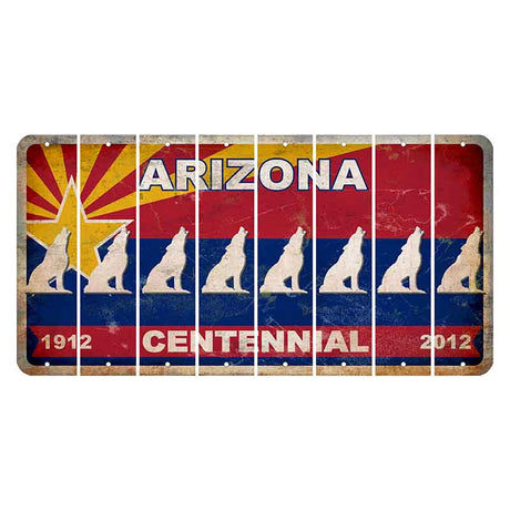 Arizona Centennial Cut License Plate Strips (Set of 8)