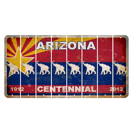 Arizona Centennial Cut License Plate Strips (Set of 8)