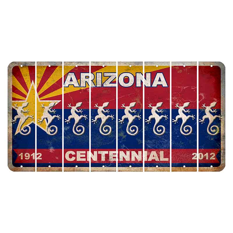 Arizona Centennial Cut License Plate Strips (Set of 8)