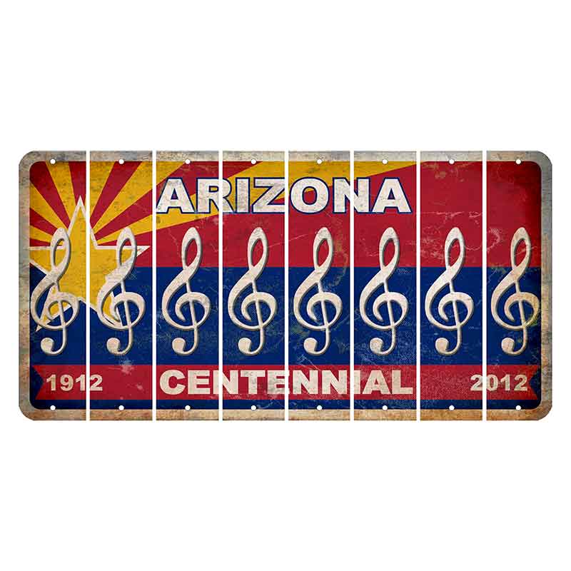 Arizona Centennial Cut License Plate Strips (Set of 8)