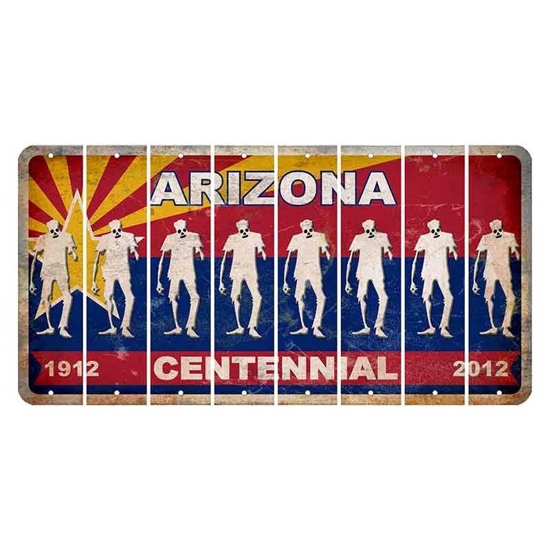 Arizona Centennial Cut License Plate Strips (Set of 8)