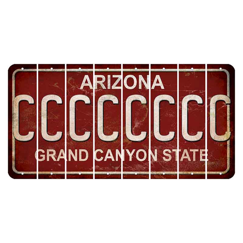 Arizona Maroon Cut License Plate Strips (Set of 8)