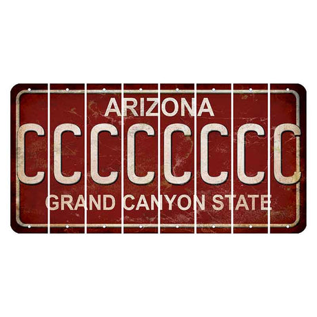 Arizona Maroon Cut License Plate Strips (Set of 8)