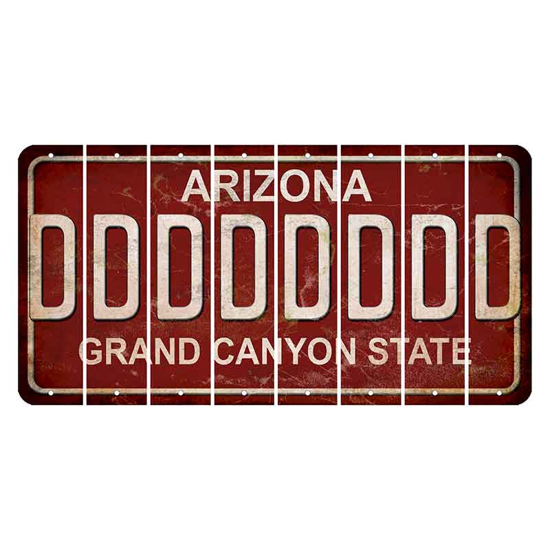 Arizona Maroon Cut License Plate Strips (Set of 8)