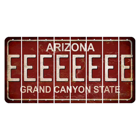 Arizona Maroon Cut License Plate Strips (Set of 8)