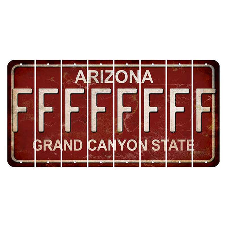 Arizona Maroon Cut License Plate Strips (Set of 8)