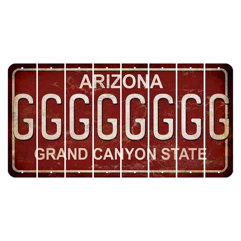 Arizona Maroon Cut License Plate Strips (Set of 8)