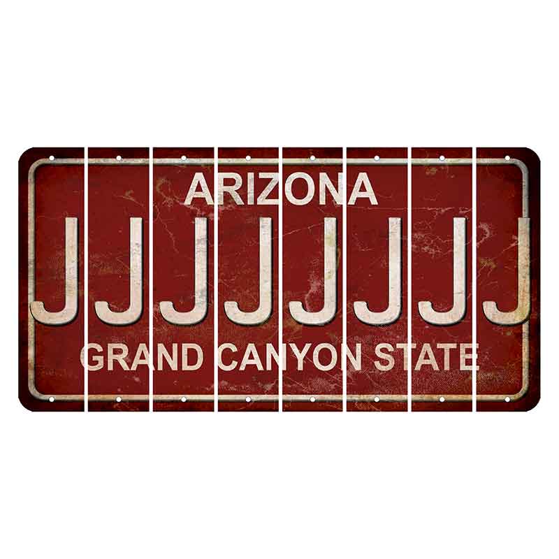 Arizona Maroon Cut License Plate Strips (Set of 8) J