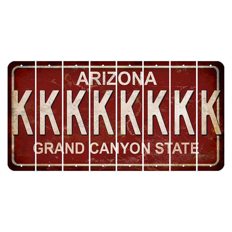 Arizona Maroon Cut License Plate Strips (Set of 8)