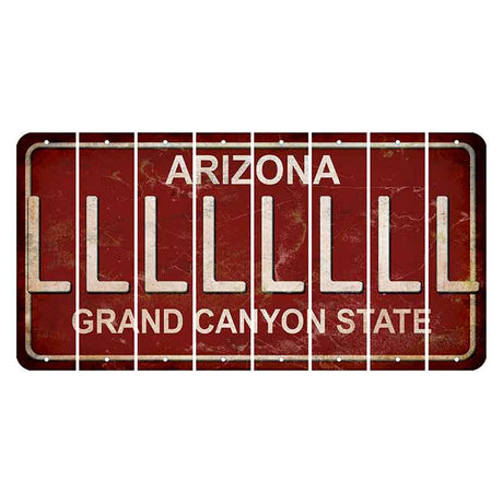 Arizona Maroon Cut License Plate Strips (Set of 8)