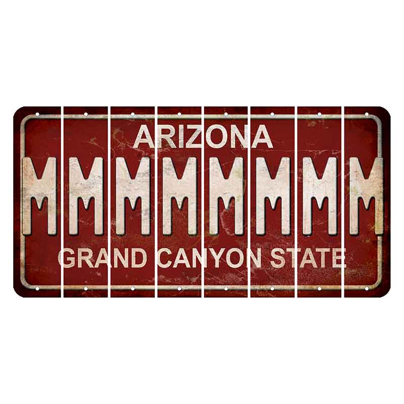 Arizona Maroon Cut License Plate Strips (Set of 8)