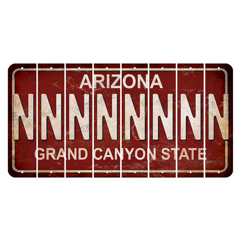 Arizona Maroon Cut License Plate Strips (Set of 8)