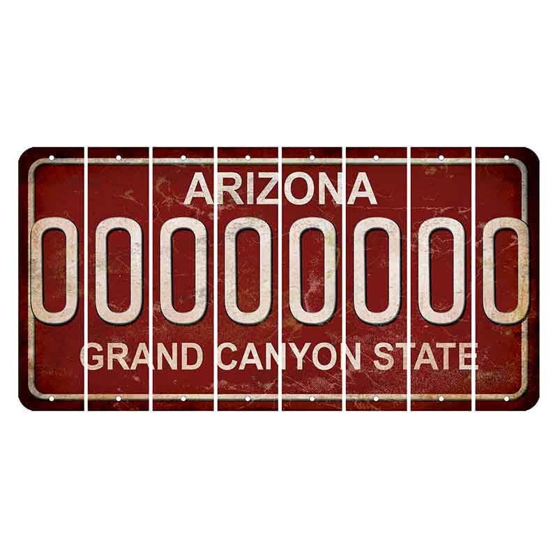 Arizona Maroon Cut License Plate Strips (Set of 8) O