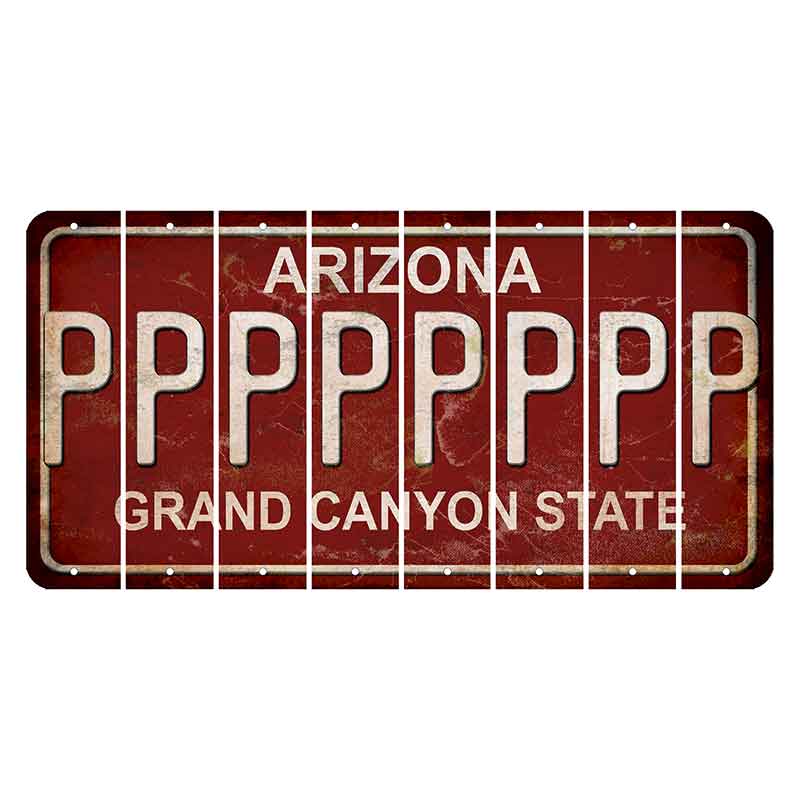 Arizona Maroon Cut License Plate Strips (Set of 8)